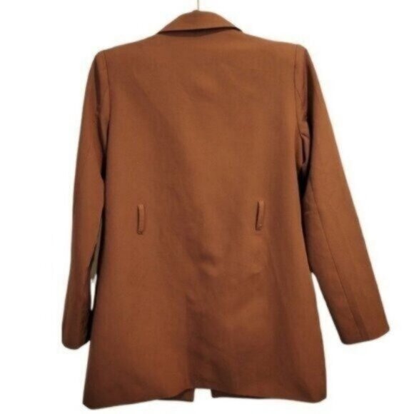 Lioness | Snap Button Front Utility Blazer Jacket Coat Brown - Picture 2 of 6